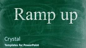  Presentation with ramp - Presentation theme enhanced with ramp-up-business-phrase-written background and a ocean colored foreground