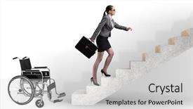  Presentation with ramp - Presentation design having ramp walk - accessibility concepth with wheelchair background and a  colored foreground