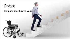  Presentation with ramp - Cool new slide deck with ramp walk - accessibility concepth with wheelchair backdrop and a  colored foreground