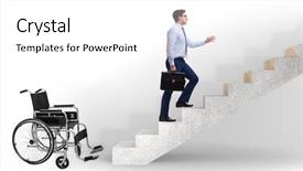  Presentation with ramp - PPT layouts with ramp walk - accessibility concepth with wheelchair background and a white colored foreground