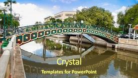  Presentation with canal panama - Presentation design enhanced with ramp walk - bridge on prem prachakon canal background and a tawny brown colored foreground