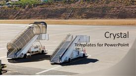  Presentation with octagon two mma fighters standing - Cool new PPT theme with ramps standing on the airfield backdrop and a mint green colored foreground