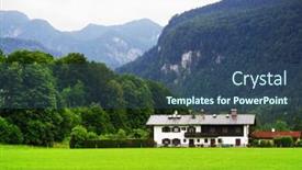  Presentation with region - Slide deck with ramsau-valley-in-berchtesgaden-alpine background and a ocean colored foreground