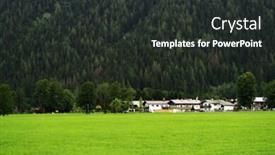  Presentation with region - Audience pleasing slide deck consisting of ramsau-valley-in-berchtesgaden-alpine backdrop and a dark gray colored foreground