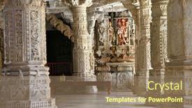  Presentation with jain - Cool new presentation theme with ranakpur-india-amazing-carved-sculptures backdrop and a coral colored foreground