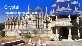  Presentation with jain temple - Presentation theme consisting of ranakpur-temple-is-one background and a cobalt blue colored foreground