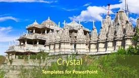  Presentation with jain - Colorful presentation theme enhanced with ranakpur-temple-is-one backdrop and a tawny brown colored foreground