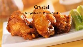  Presentation with bbq chicken - Colorful PPT layouts enhanced with ranch dip and celery backdrop and a  colored foreground