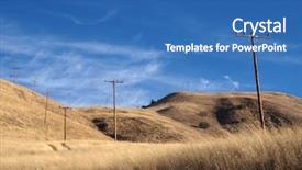  Presentation with telephone poles - PPT theme consisting of ranch grasslands and telephone poles in chatsworth california background and a teal colored foreground