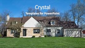  Presentation with ranch - Colorful presentation design enhanced with ranch house with stone front backdrop and a teal colored foreground