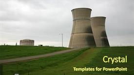  Presentation with plant nuclear - Beautiful presentation featuring rancho seco nuclear generating station backdrop and a tawny brown colored foreground