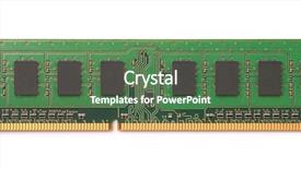  Presentation with module - Colorful slides enhanced with random access memory - top view of computer ram backdrop and a ocean colored foreground