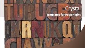  Presentation with fonts - Amazing PPT layouts having random alphabet letters - vintage letterpress backdrop and a tawny brown colored foreground