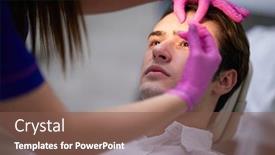  Presentation with wrinkle - Amazing PPT theme having random-guy-having-wrinkle-cosmetics backdrop and a violet colored foreground