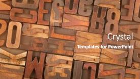  Presentation with letters - Colorful theme enhanced with random-letters-in-vintage-letterpress backdrop and a red colored foreground