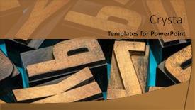  Presentation with wooden english letters alphabet - Cool new theme with random-letters-of-alphabet-vintage backdrop and a red colored foreground