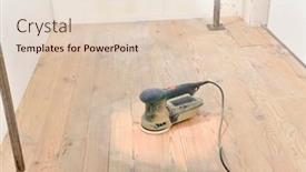  Presentation with floor - Presentation theme with random-orbit-sander-on-hardwood background and a lemonade colored foreground