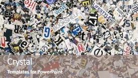  Presentation with random words - Beautiful theme featuring random words and letters magaazine backdrop and a gray colored foreground