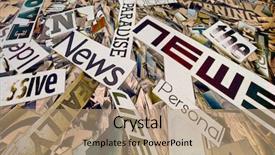  Presentation with random words - Colorful PPT theme enhanced with random words and letters magaazine backdrop and a coral colored foreground