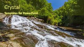  Presentation with bali - Cool new presentation theme with rang-reng waterfall on bali island indonesia - travel and nature background backdrop and a tawny brown colored foreground