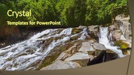  Presentation with bali - PPT theme featuring waterfall on bali island indonesia background and a tawny brown colored foreground