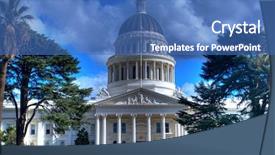  Presentation with blue sky - Amazing theme having range image of the california backdrop and a teal colored foreground