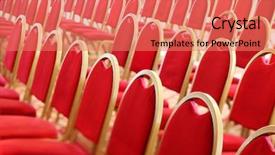  Presentation with unique red chair - Audience pleasing presentation theme consisting of ranges of empty red chairs backdrop and a coral colored foreground