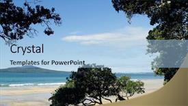  Presentation with new zealand - Cool new slide deck with rangitoto island in the hauraki gulf auckland new zealand backdrop and a light blue colored foreground