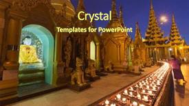  Presentation with shwedagon pagoda - Amazing slide deck having rangoon with aligned candle backdrop and a tawny brown colored foreground