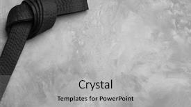  Presentation with karate - Presentation theme consisting of ranking - black karate belt on grey background and a light gray colored foreground