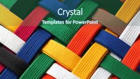  Presentation with martial arts - Audience pleasing slide deck consisting of ranking - colorful of martial arts belts backdrop and a ocean colored foreground