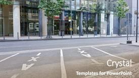  Presentation with view of frankfurt am main - Cool new theme with ranking - taxi rank with parking area backdrop and a gray colored foreground