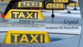  Presentation with taxi - Presentation consisting of ranking - taxis wait at a taxi background and a light blue colored foreground