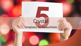  Presentation with hazmat placard - PPT layouts consisting of ranking top 5 - 5 placard with bokeh background background and a coral colored foreground