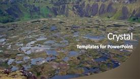  Presentation with volcano - Colorful presentation enhanced with rano kao volcano easter island backdrop and a gray colored foreground