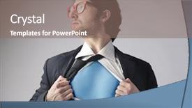  Presentation with hidden - Cool new slide deck with ransom - hidden superhero backdrop and a gray colored foreground