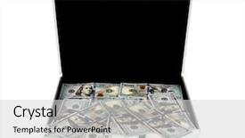  Presentation with suitcase - Slides having ransom - suitcase of money with hundred background and a light gray colored foreground