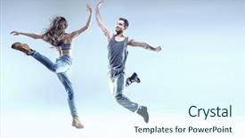  Presentation with hip hop dancing - Cool new PPT layouts with rap - young handsome couple dancing hip-hop backdrop and a sky blue colored foreground