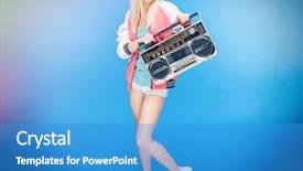  Presentation with boom box - Slide set featuring rap music - full length portrait background and a teal colored foreground