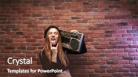  Presentation with hip hop - PPT theme enhanced with rap music - image of cool hip hop background and a tawny brown colored foreground