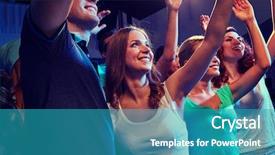  Presentation with celebration - Beautiful PPT layouts featuring rap music - party holidays celebration nightlife backdrop and a teal colored foreground