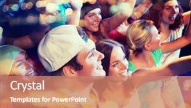  Presentation with for the people - Slides enhanced with rap music - party holidays celebration nightlife background and a coral colored foreground