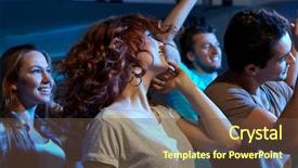  Presentation with night club - PPT theme enhanced with rap music - party holidays nightlife and people background and a tawny brown colored foreground