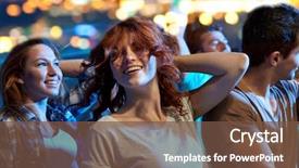  Presentation with night club - Slide set enhanced with rap music - party holidays nightlife and people background and a tawny brown colored foreground