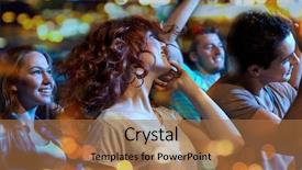  Presentation with night club - Slide deck having rap music - party holidays nightlife and people background and a coral colored foreground