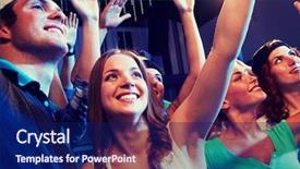  Presentation with club - Presentation consisting of rap music - smiling friends at concert background and a navy blue colored foreground