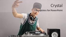  Presentation with teenage - Slides enhanced with rap music - teenage dj making a peace background and a light gray colored foreground
