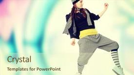  Presentation with abstract music - Presentation theme having rap music - young funky dancer against abstract background and a cream colored foreground
