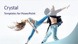  Presentation with hip hop - Slides enhanced with rap music - young hip hop dancers background and a sky blue colored foreground