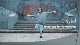  Presentation with performer - Theme featuring rap performer posing background and a gray colored foreground